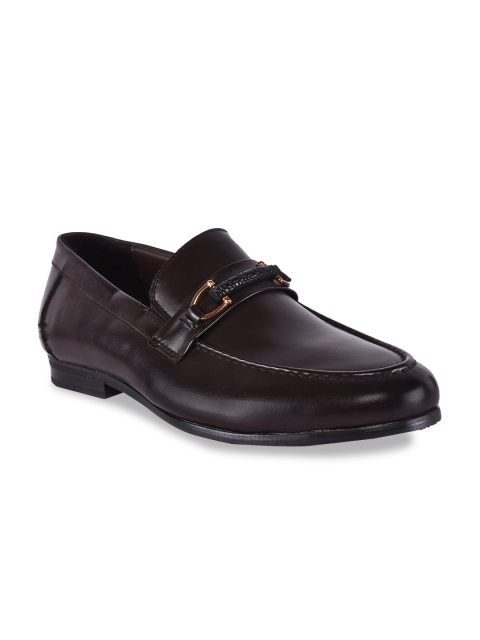 

BuckleUp Men Brown Solid Formal Horsebit Loafers
