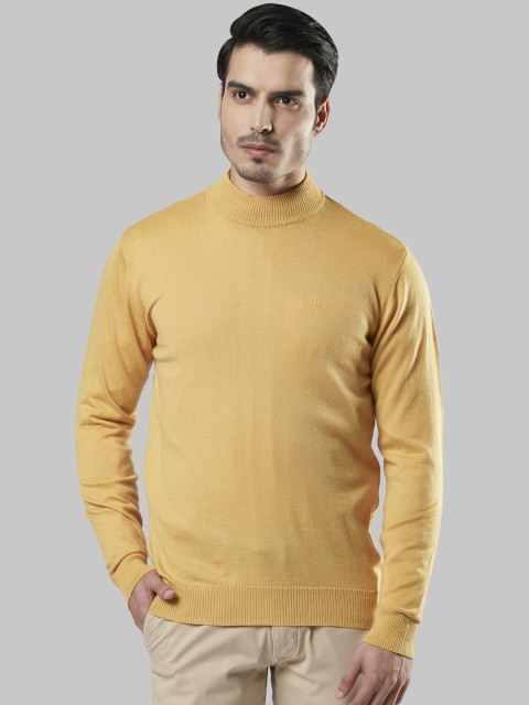 

Raymond Men Yellow Solid Pullover Sweater