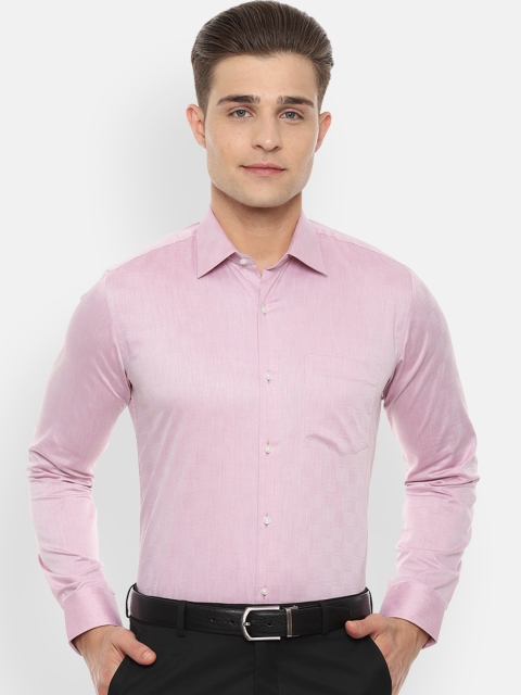 

Van Heusen Men Pink Slim Fit Self Design Formal Shirt