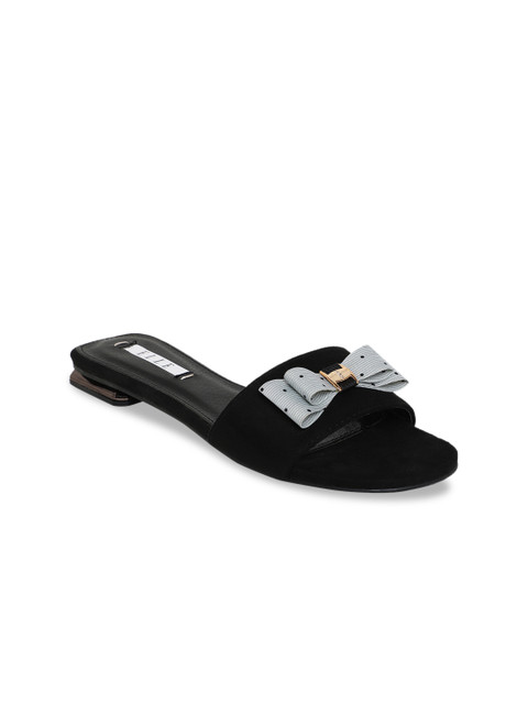 

ELLE Women Black Solid Open Toe Flats