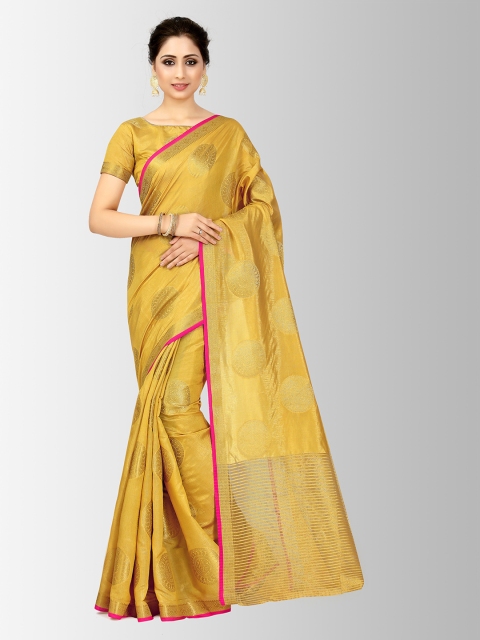 

MIMOSA Yellow Art Silk Woven Design Kanjeevaram Saree