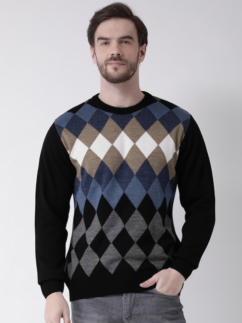 

COBB Men Black Printed Pullover Sweater