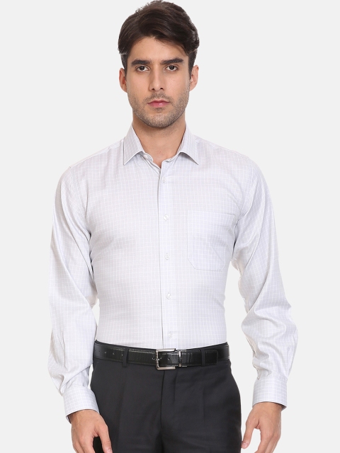 

Louis Philippe Men White Slim Fit Checked Formal Shirt