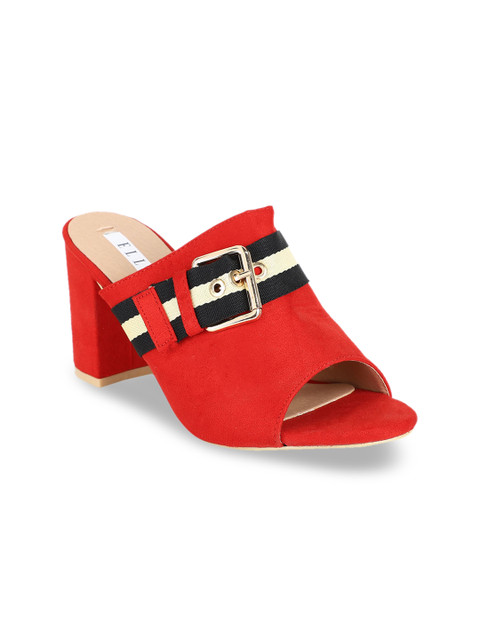 

ELLE Women Red Striped Heels