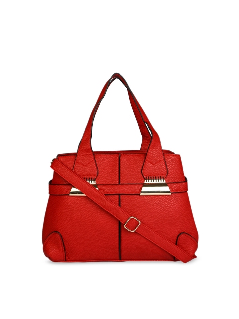 

red pout Red Textured Handheld Bag
