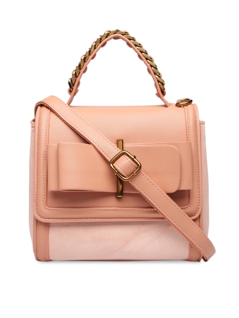 

Diana Korr Peach-Coloured Colourblocked Handheld Bag