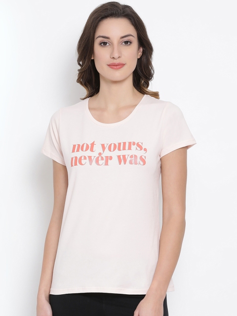 

Clovia Women Pink Printed Lounge T-shirt