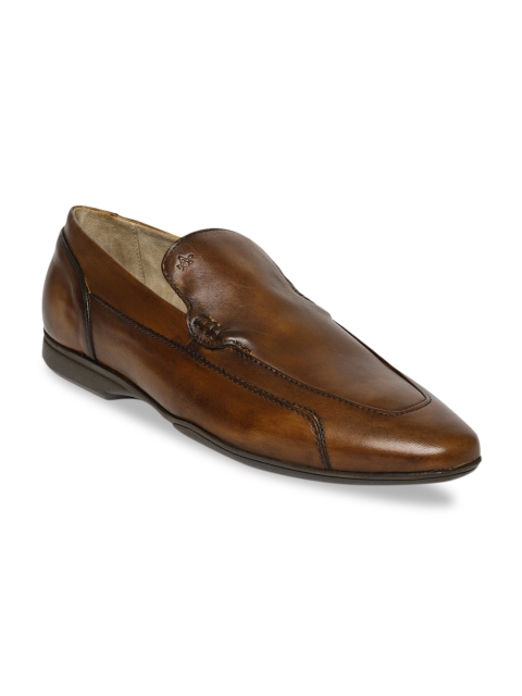 

Arrow Men Brown Solid Leather Semi-Formal Slip-On Shoes