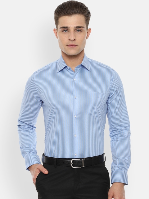 

Van Heusen Men Blue & White Slim Fit Striped Formal Shirt