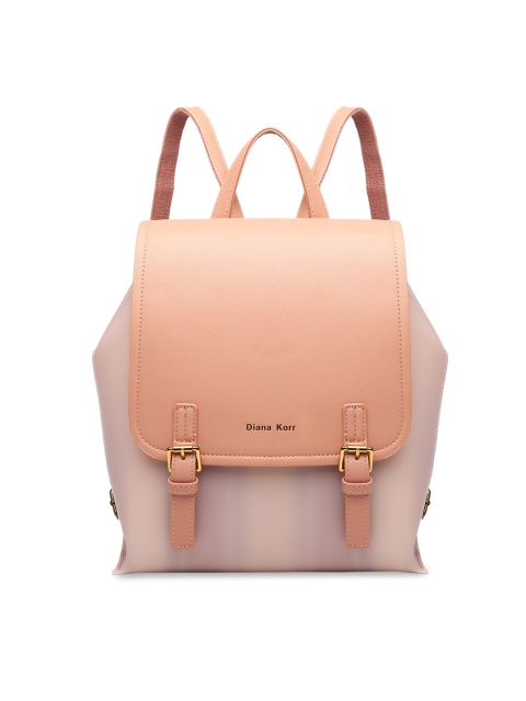 

Diana Korr Women Peach-Coloured Solid Backpack