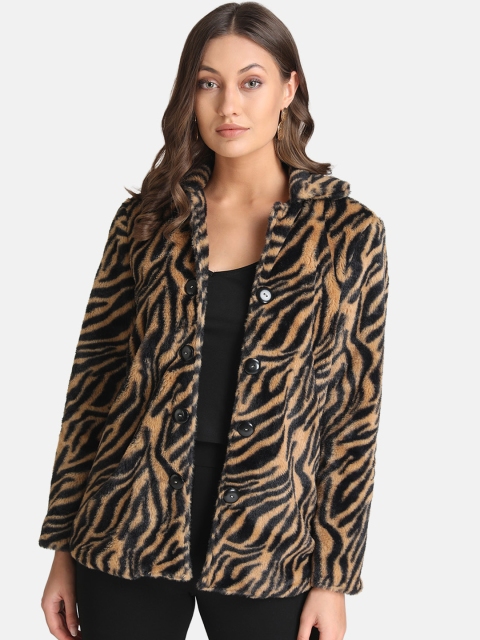 

Kazo Women Beige Printed Open Front Jacket