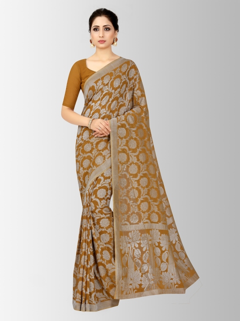 

MIMOSA Brown Poly Chiffon Woven Design Banarasi Saree