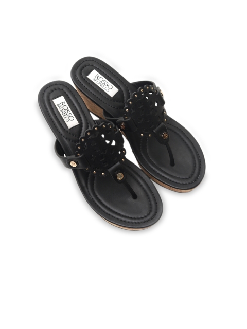 

ROSSO BRUNELLO Women Black Solid Sandals