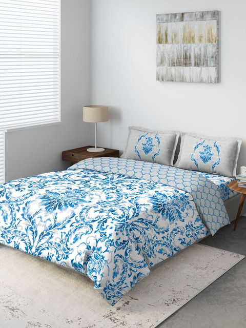 

DDecor Blue & White Printed Bedding Set
