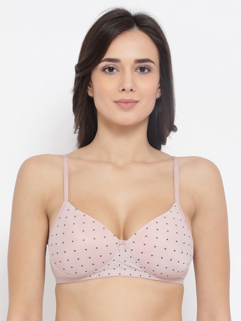 

Clovia Pink Printed Non-Wired Lightly Padded T-shirt Bra BR1737P24