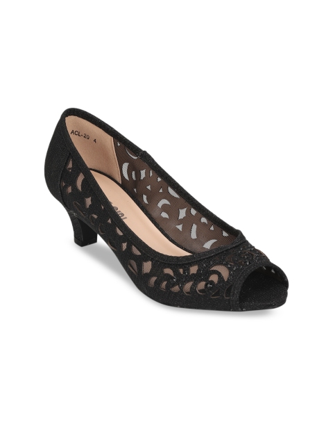 

Truffle Collection Women Black Solid Peep Toes