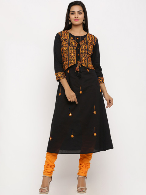 

BUYCLARA Women Multicoloured Printed Kurti with Churidar, Multi