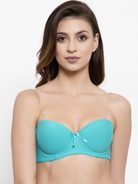 

Friskers Turquoise Blue Solid Underwired Lightly Padded Push-Up Bra