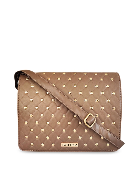 

Toteteca Beige Embellished Shoulder Bag