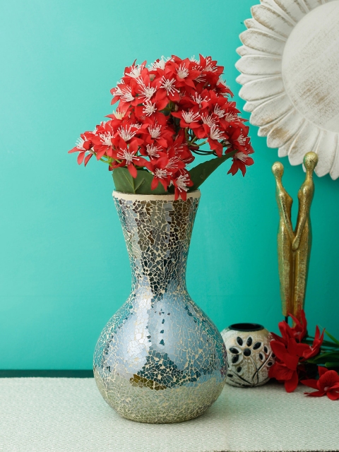 

Aesthetic Home Solutions Blue & Beige Mosaic Textured Vase