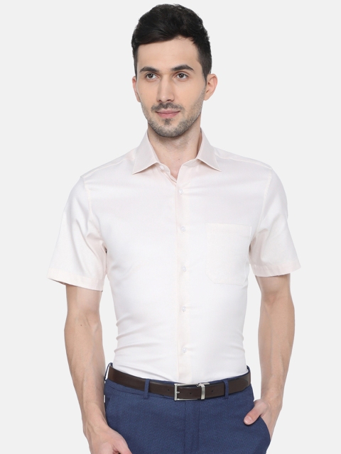 

Louis Philippe Men Cream-Coloured Classic Regular Fit Solid Formal Shirt