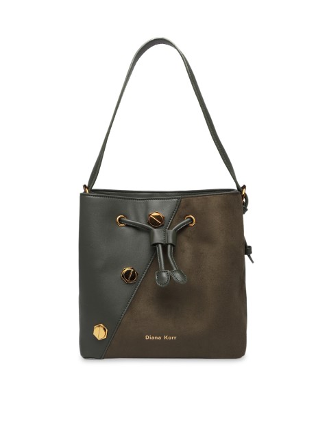 

Diana Korr Green Colourblocked Handheld Bag