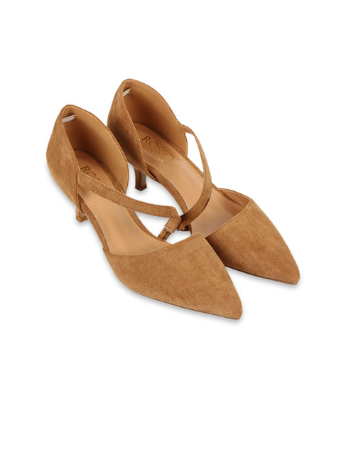 

ROSSO BRUNELLO Women Tan Brown Solid Pumps