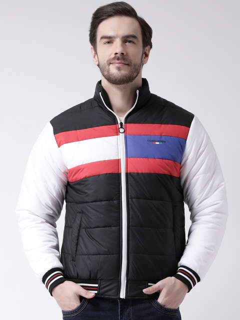 

COBB Men Black & White Colourblocked Puffer Jacket