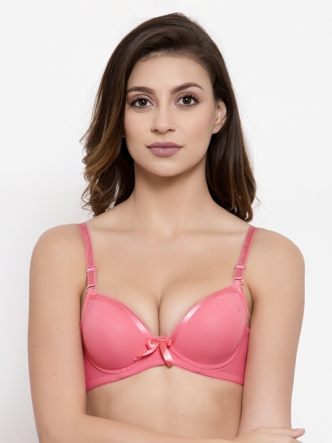 

Friskers Fuchsia Solid Underwired Lightly Padded Push-Up Bra OO-303-15
