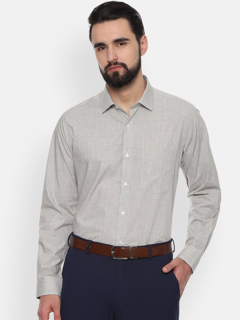 

Van Heusen Men Grey Regular Fit Checked Formal Shirt