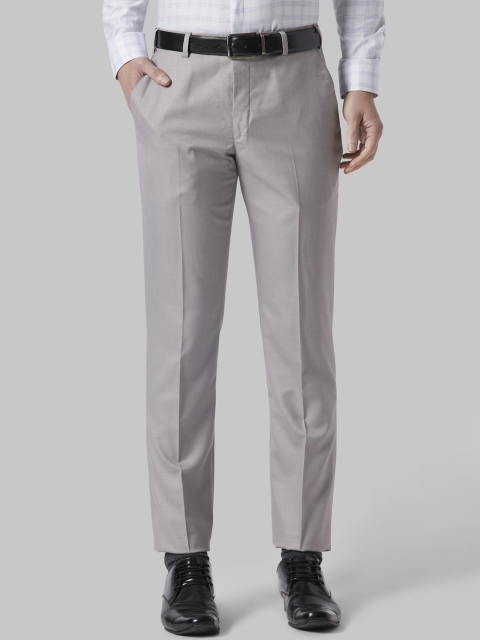 

Park Avenue Men Grey Regular Fit Solid Formal Trousers