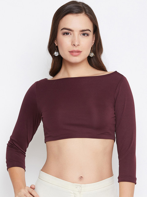 

Meee Women Purple Solid Top, Burgundy