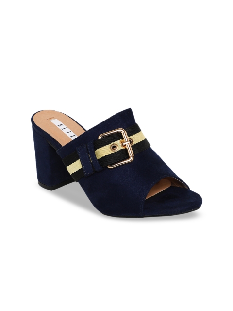 

ELLE Women Navy Blue Striped Heels