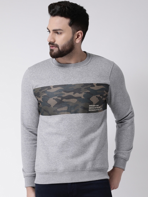 

Club York Men Grey & Green Printed Sweatshirt