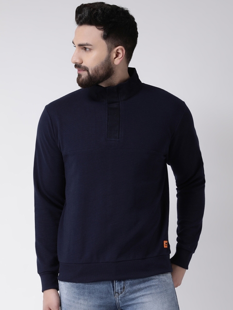 

Club York Men Navy Blue Solid Sweatshirt