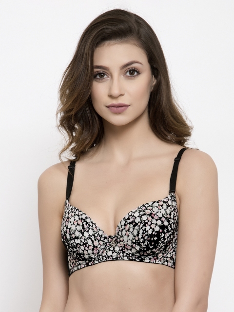 

Friskers Blue & Off-White Printed Underwired Lightly Padded Push-Up Bra OO-691-01