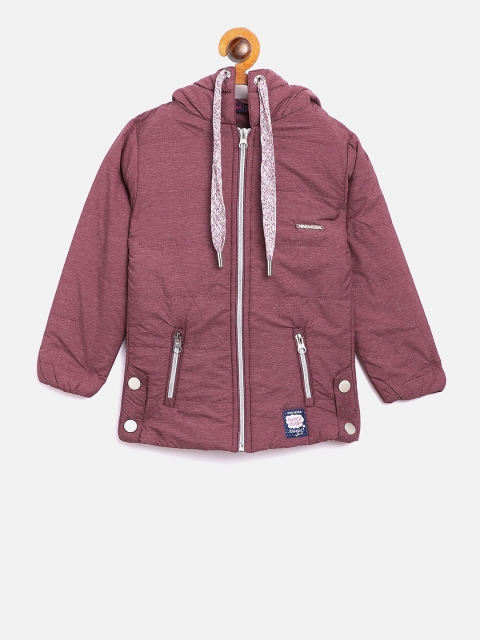 

Ziama Girls Burgundy Solid Lightweight Puffer Jacket