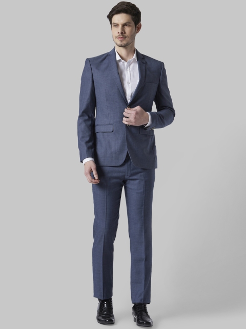 

Park Avenue Men Blue Self-Design Super Slim-Fit Formal Suit