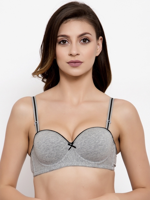 

Friskers Grey Solid Underwired Lightly Padded Push-Up Bra OO-537-04