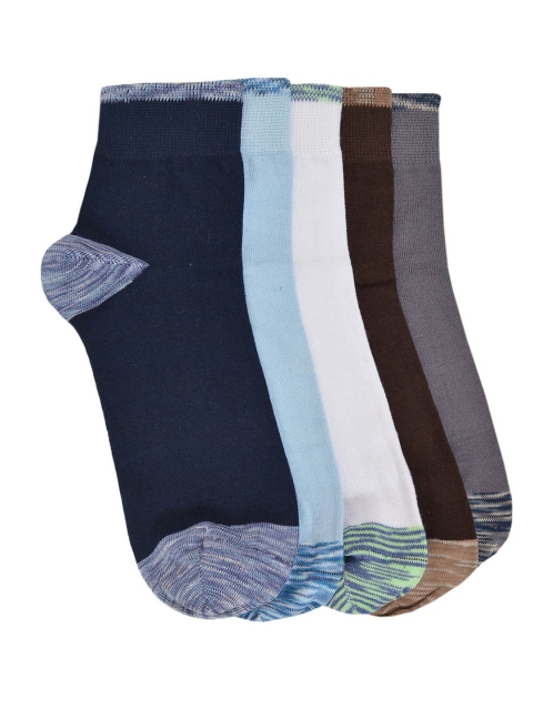 

VINENZIA Men Pack Of 5 Solid Ankle Length Socks, Multi