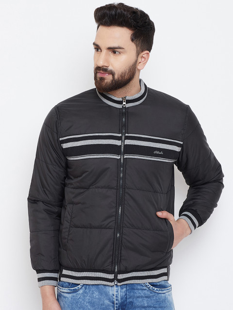 

Adobe Men Black Solid Padded Jacket