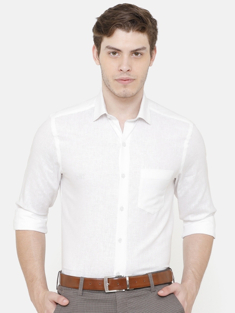 

CAVALLO by Linen Club Men White Regular Fit Solid Formal Shirt