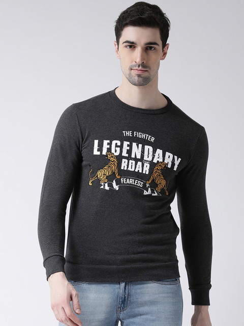 

Leo Sansini Men Charcoal Grey Printed Sweatshirt