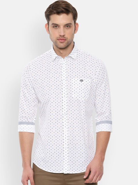 

Van Heusen Sport Men White Slim Fit Printed Casual Shirt