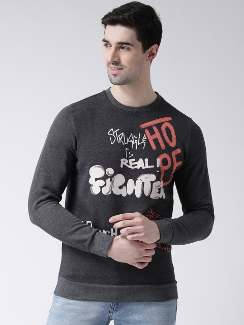

Leo Sansini Men Charcoal Grey Printed Sweatshirt