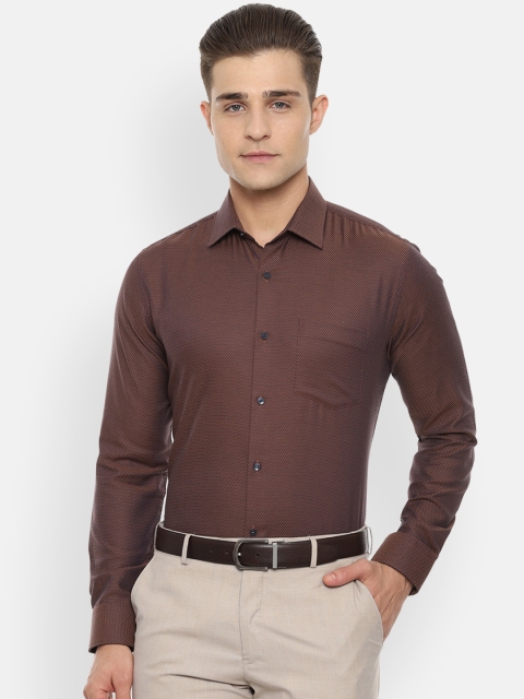 

Van Heusen Men Brown Slim Fit Printed Formal Shirt