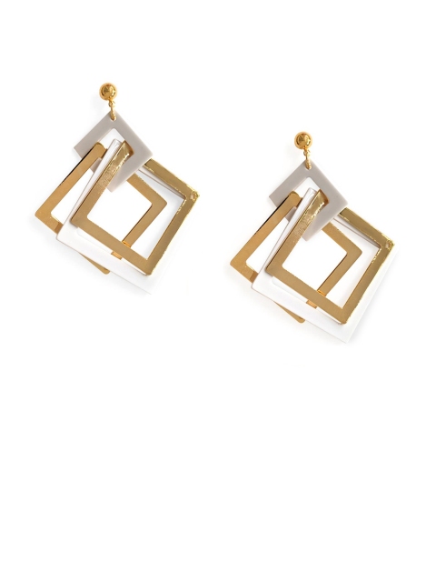 

Foxy Sperks Gold-Toned & Silver-Toned Geometric Drop Earrings