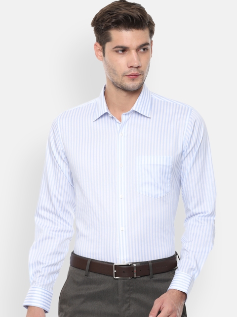 

Van Heusen Men Blue & Off-White Striped Slim Fit Formal Shirt
