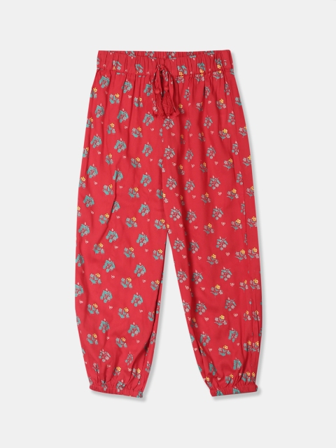 

Cherokee Girls Red Regular Fit Printed Regular Trousers