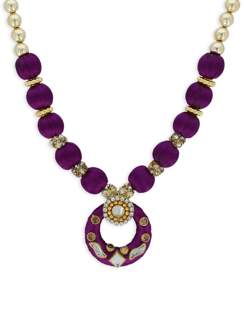 

AKSHARA Girls Gold-Plated Handcrafted Necklace, Purple